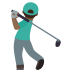 🏌🏾‍♂️ man golfing: medium-dark skin tone display on JoyPixels